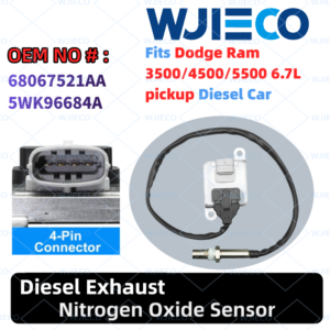 68067521AA 5WK96684A Nitrogen Oxide Sensor Nox Sensors Compatible with 2011-2012 Dodge Ram 3500/4500/5500 6.7L L6 Diesel OHV Turbocharged OEM Replace 68067521AB