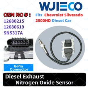 12680215 12680619 Nitrogen Oxide Sensor Nox Sensors Compatible with 2017-2018 Chevrolet Silverado 2500HD/GMC Sierra 3500HD 2017-2019 Sierra 2500HD 6.6L V8 Diesel OHV Turbocharged SNS317A