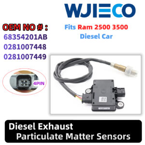 68354201AB Diesel Exhaust Particulate Sensor Compatible with 2019-2023 Ram 2500 3500 6.7L l6 Diesel OHV Turbocharged Particulate Matter Sensor OEM Replace 0281007448 0281007449