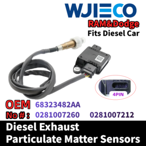 WJIECO Particulate Sensor  68323482AA Compatible with Fits For  RAM Pickup diesel vehicles Diesel Exhaust Particulate Matter Sensor  OEM Replace Part Number 68323482AA   0281007260   0281007212 PM Sensor Automobiles Sensors