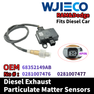 WJIECO 68352149AB Particulate Matter Sensor for 2018 RAM 2500 3500 4500 6.7L DIESEL OHV Turbocharged Particulate Sensor OEM Replace Part Number 68352149AB 0281007476 0281007477 PM Sensor Auto Sensors