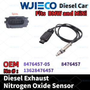 WJIECO Exhaust NOx Sensor Nitrogen Oxide Sensor , Replace OEM 8476457-05 8476457 13628476457, Compatible with Fits For BMW and MINI Diesel Vehicles SCR Emission System.