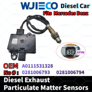 Mercedes Benz  A0111531328  Particulate Sensor  WJIECO Brands Compatible with Fits For  Mercedes Benz  Diesel Vehicles Diesel Exhaust Particulate Matter Sensor OEM Replace Part Number  A0111531328  0281006793  0281006794  PM Sensor Automobiles Sensors