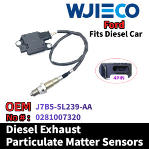 Ford J7B5-5L239-AA  0281007320 Particulate Sensor WJIECO Brands Compatible with Fits For Ford Mondeo MK5 2.0T Diesel Vehicles Diesel Exhaust Particulate Matter Sensor  OEM Replace Part Number J7B5-5L239-AA  0281007320 PM Sensor Automobiles Sensors