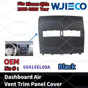 WJIECO Dashboard Air Vent Trim Panel Cover, Black, OEM Part Number 68414EL00A, Center Instrument Panel Replacement Fit Nissan 2005 2006 2007 2008 2009 2010