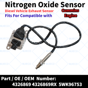 Nitrogen Oxide Sensor 4326869 4326869RX 5WK96753 NOX Sensor Compatible with Fits For Cummins diesel engine truck ISX ISB series WJIECO Brand Diesel Vehicle SCR Emission System Exhaust Sensor