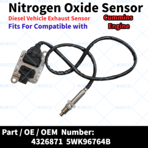 Nitrogen Oxide Sensor 4326871 5WK96764B Compatible with Fits For Cummins diesel engine truck ISX ISB series NOX Sensor WJIECO Brand Diesel Vehicle SCR Emission System Exhaust Sensor