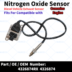 Nitrogen Oxide Sensor 4326874 4326874RX 2872946 Compatible with Fits For Cummins diesel engine truck ISX ISB series NOX Sensor WJIECO Brand Diesel Vehicle SCR Emission System Exhaust Sensor