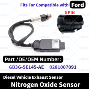 For Ford Nox Sensor GB3G-5E145-AE 0281007091 WJIECO Brand Nitrogen Oxide Sensor Fits For Compatible with Ford Diesel Vehicle SCR Emission System Exhaust Sensor