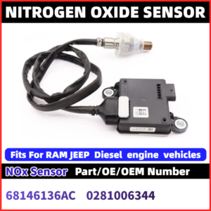 OEM 68146136AC 0281006344 Nitrogen Oxide Sensor Lambda Sensor Compatible With RAM JEEP Diesel Vehicle Car SCR Emission System Exhaust Sensor Nox Sensor Replacement Part WJIECO Brand